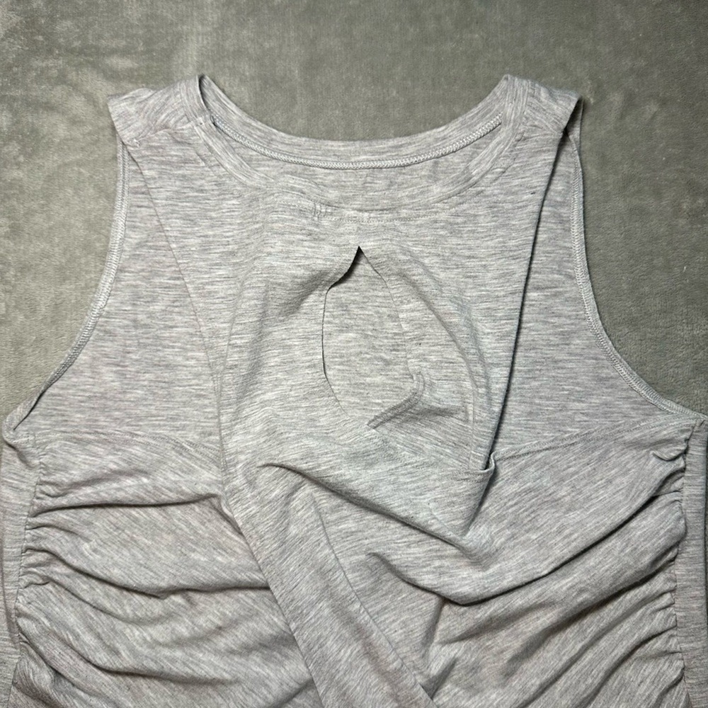 Victorias Secret Angel Tank Top Size S Gray Graphic Racerback Gym Workout Sport - Picture 7 of 14